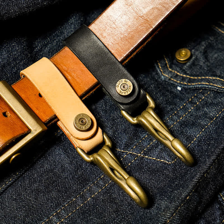 Retro-Schlüsselanhänger aus echtem Leder zum Aufhängen an der Taille
