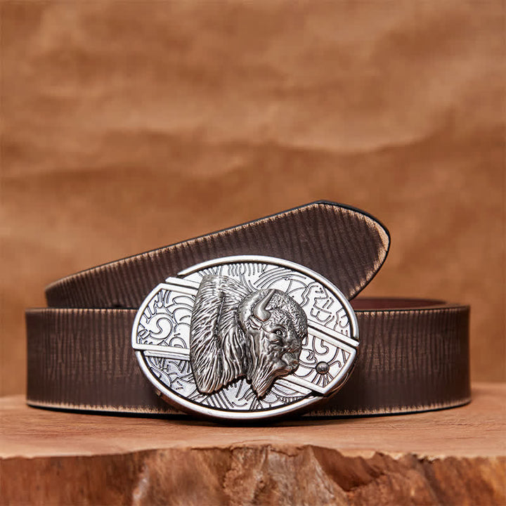 DIY Bison Verstecktes Klappmesser Ledergürtel für Herren