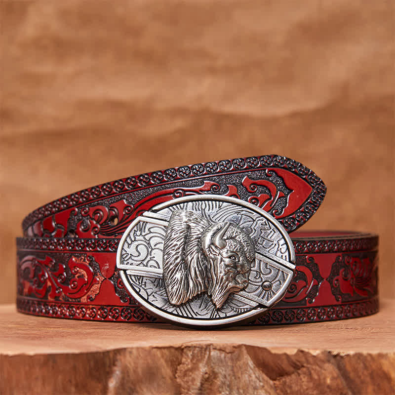 DIY Bison Verstecktes Klappmesser Ledergürtel für Herren