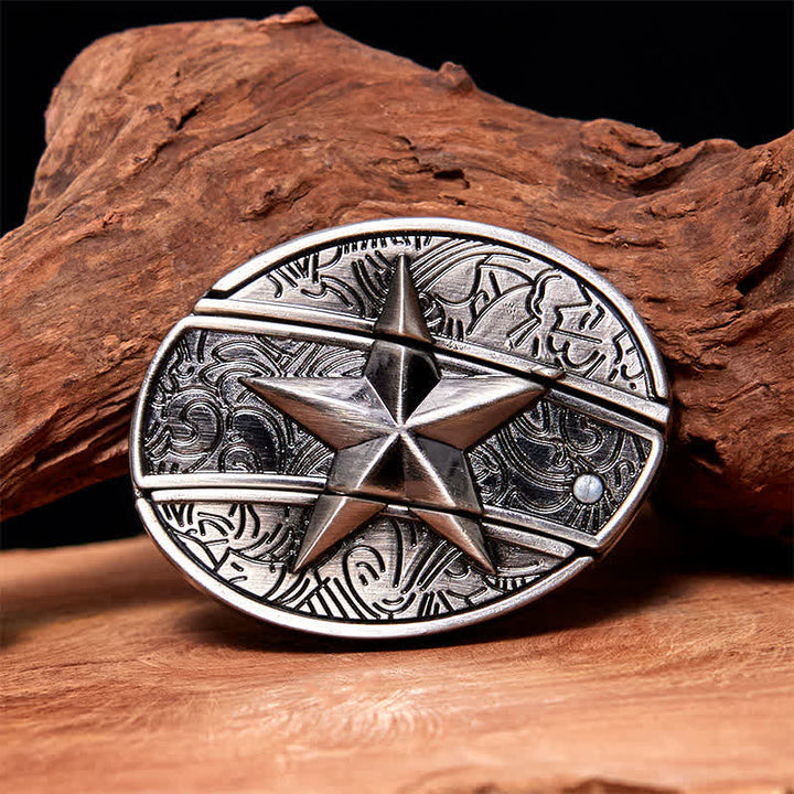 DIY Pentagramm verstecktes Klappmesser Ledergürtel für Herren - Pentagramm - Ohne Gürtel - Nicht im Lieferumfang enthaltener Gürtel - image 0