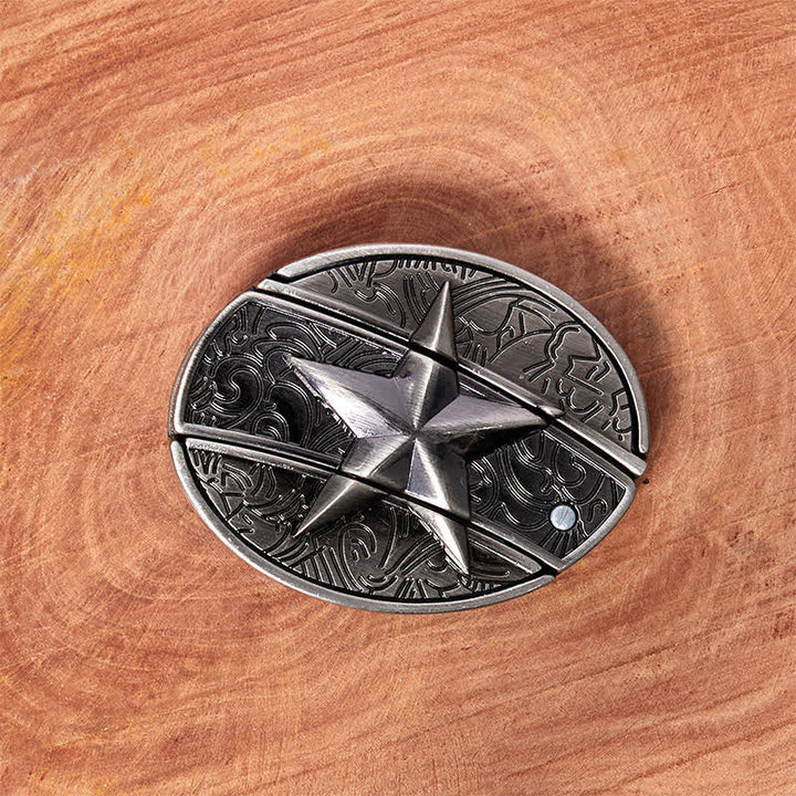 DIY-Ledergürtel für Herren mit verstecktem Pentagramm-Klappmesser