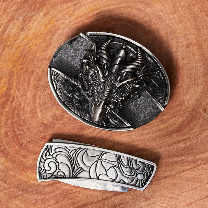 DIY Sharp Dragon Hidden Klappmesser Ledergürtel für Herren