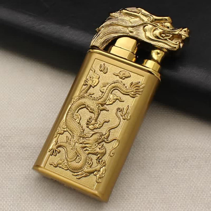 Relief Dragon Magic Dual Flame Nachfüllbares Butanfeuerzeug