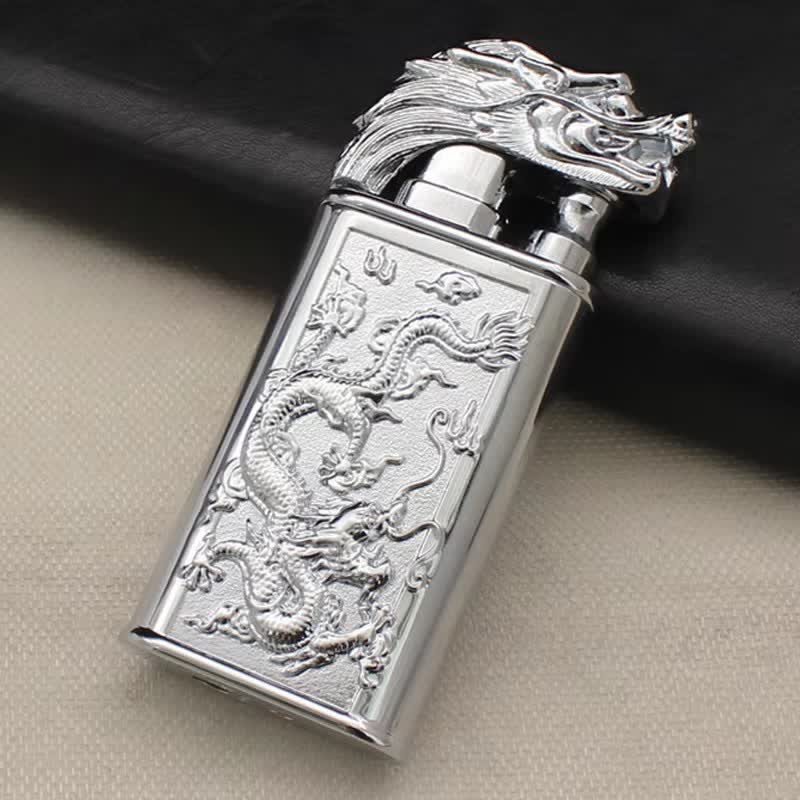 Relief Dragon Magic Dual Flame Nachfüllbares Butanfeuerzeug