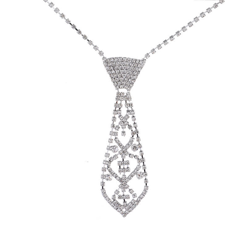 Kristall Strass Party Schmuck Kreative Krawatte Halskette