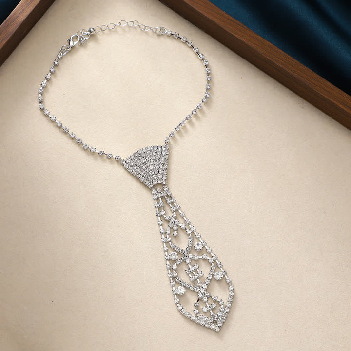 Kristall Strass Party Schmuck Kreative Krawatte Halskette