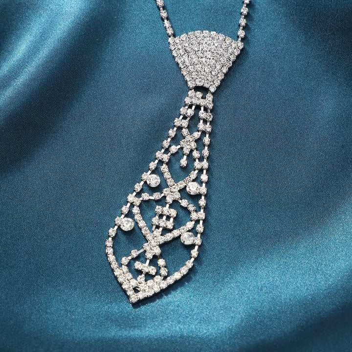Kristall Strass Party Schmuck Kreative Krawatte Halskette