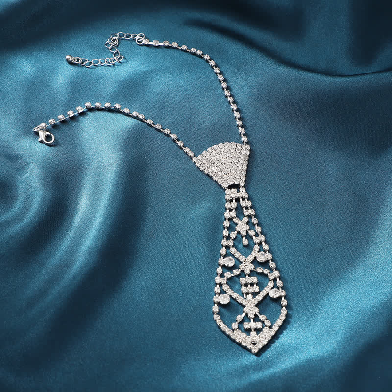 Kristall Strass Party Schmuck Kreative Krawatte Halskette
