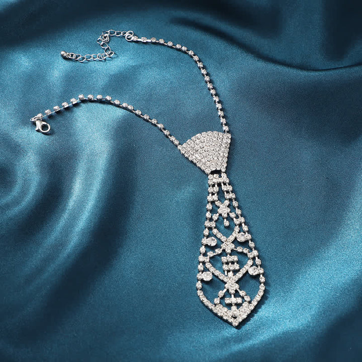 Kristall Strass Party Schmuck Kreative Krawatte Halskette