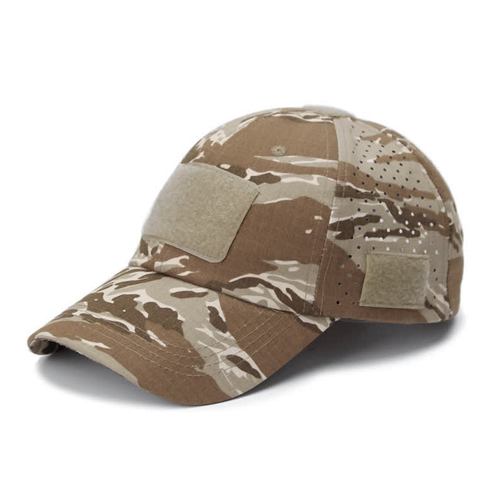 Atmungsaktive Baseballkappe mit Klettverschluss und Brillenloch in Camouflage