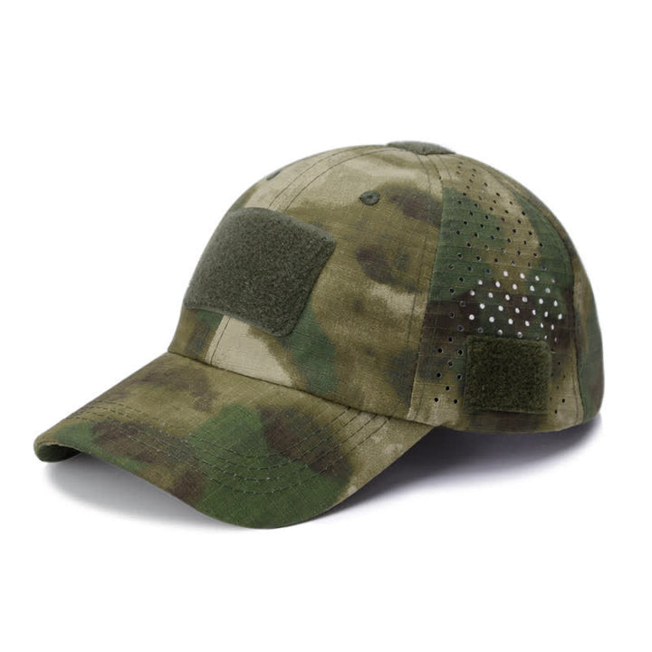 Atmungsaktive Baseballkappe mit Klettverschluss und Brillenloch in Camouflage