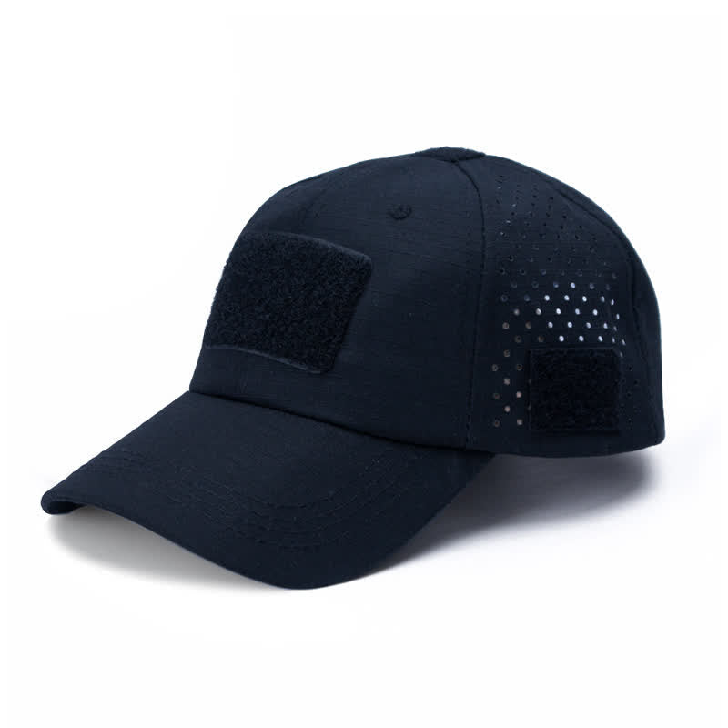 Atmungsaktive Baseballkappe mit Klettverschluss und Brillenloch in Camouflage