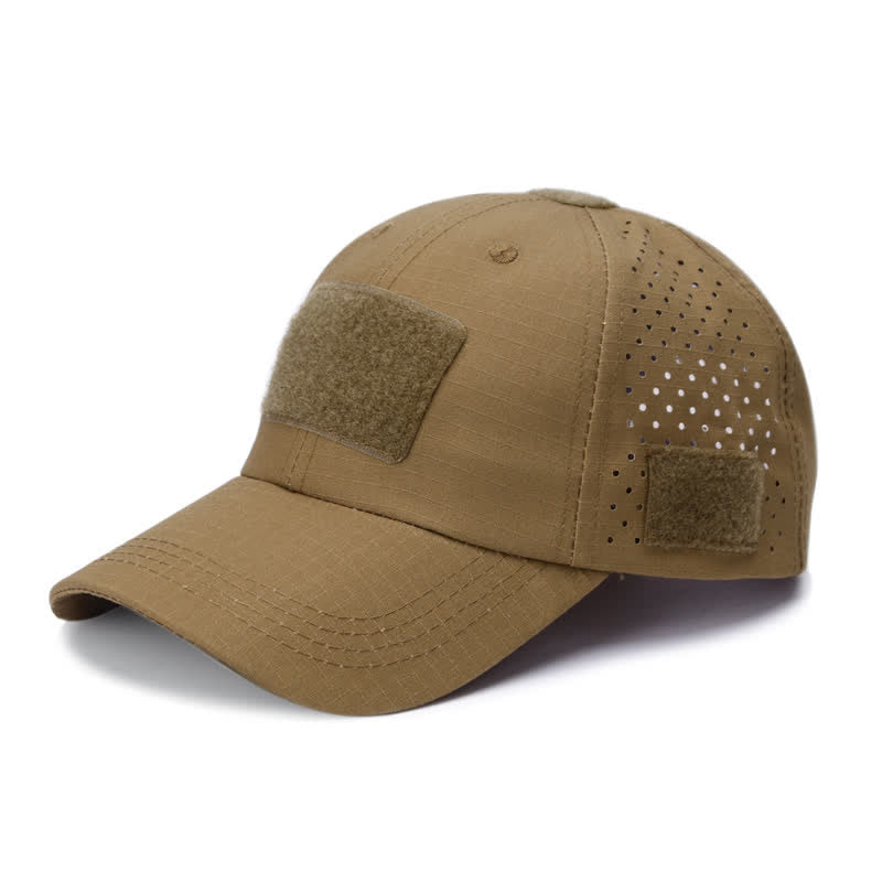 Atmungsaktive Baseballkappe mit Klettverschluss und Brillenloch in Camouflage