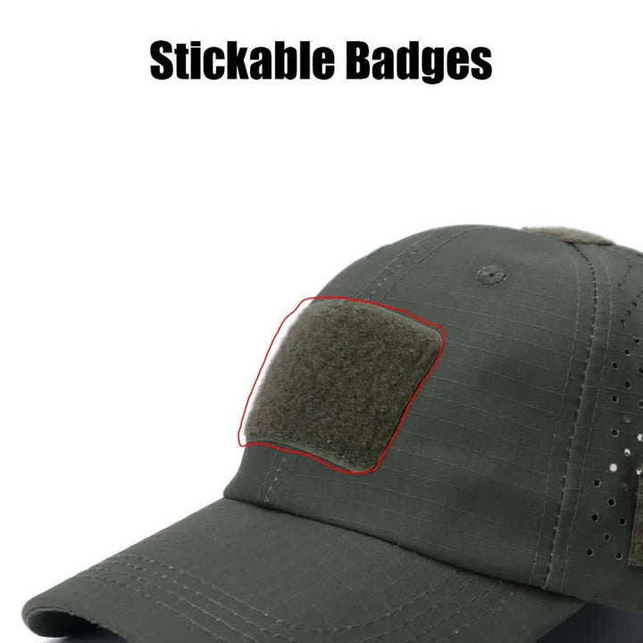 Atmungsaktive Baseballkappe mit Klettverschluss und Brillenloch in Camouflage