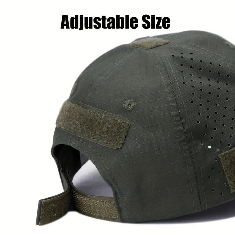 Atmungsaktive Baseballkappe mit Klettverschluss und Brillenloch in Camouflage
