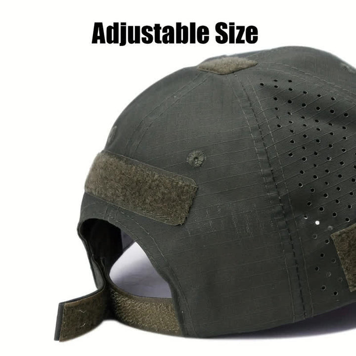 Atmungsaktive Baseballkappe mit Klettverschluss und Brillenloch in Camouflage