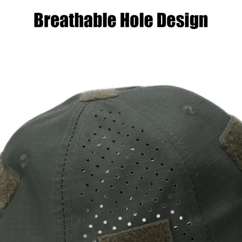 Atmungsaktive Baseballkappe mit Klettverschluss und Brillenloch in Camouflage