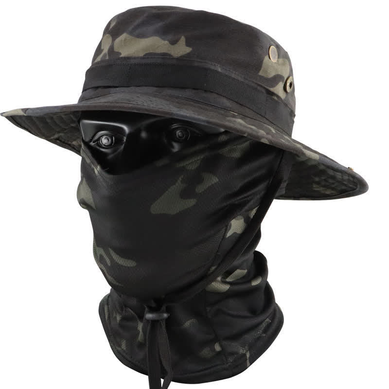 2 Stück Herren Kopfbedeckung Gesichtsmaske Camouflage Taktischer Eimerhut - Stil Nr. 2 - Verstellbar (22 7/8"-24 1/2") - image 6