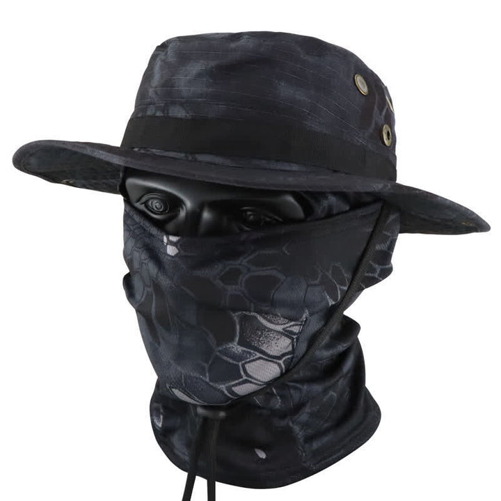 2 Stück Herren Kopfbedeckung Gesichtsmaske Camouflage Taktischer Eimerhut - Stil Nr. 7 - Verstellbar (22 7/8"-24 1/2") - image 11