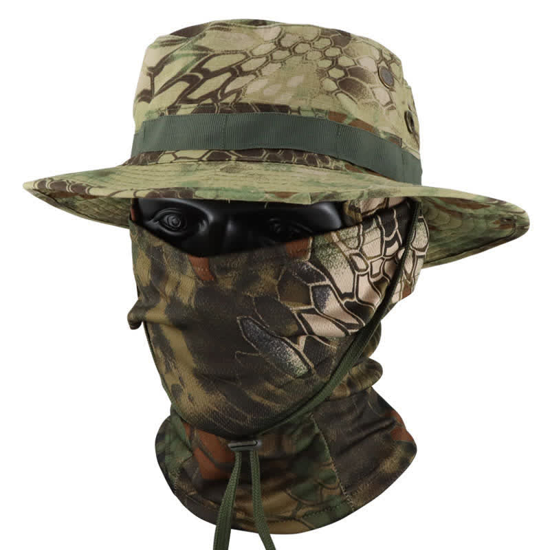 2 Stück Herren Kopfbedeckung Gesichtsmaske Camouflage Taktischer Eimerhut
