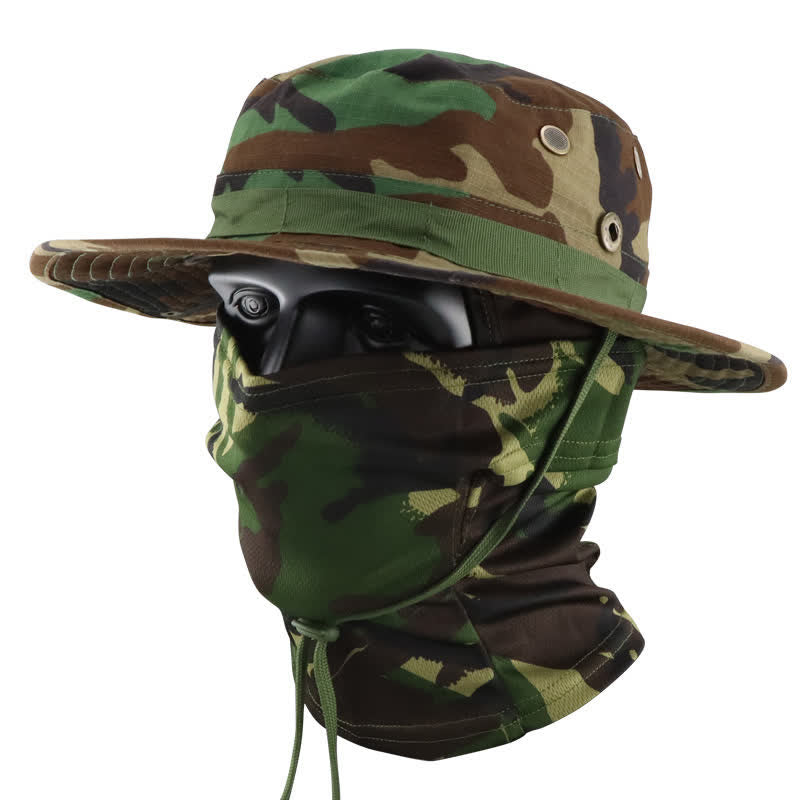2 Stück Herren Kopfbedeckung Gesichtsmaske Camouflage Taktischer Eimerhut