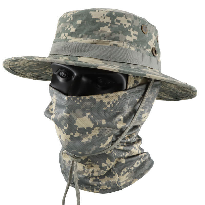 2 Stück Herren Kopfbedeckung Gesichtsmaske Camouflage Taktischer Eimerhut - Stil Nr. 10 - Verstellbar (22 7/8"-24 1/2") - image 14