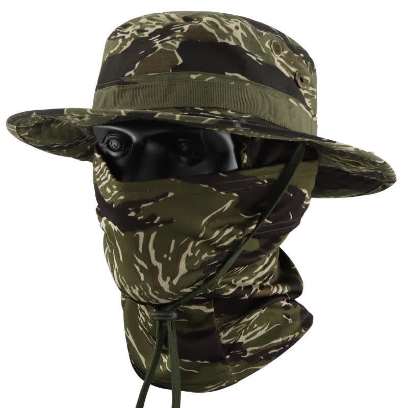 2 Stück Herren Kopfbedeckung Gesichtsmaske Camouflage Taktischer Eimerhut - Stil Nr. 13 - Verstellbar (22 7/8"-24 1/2") - image 17