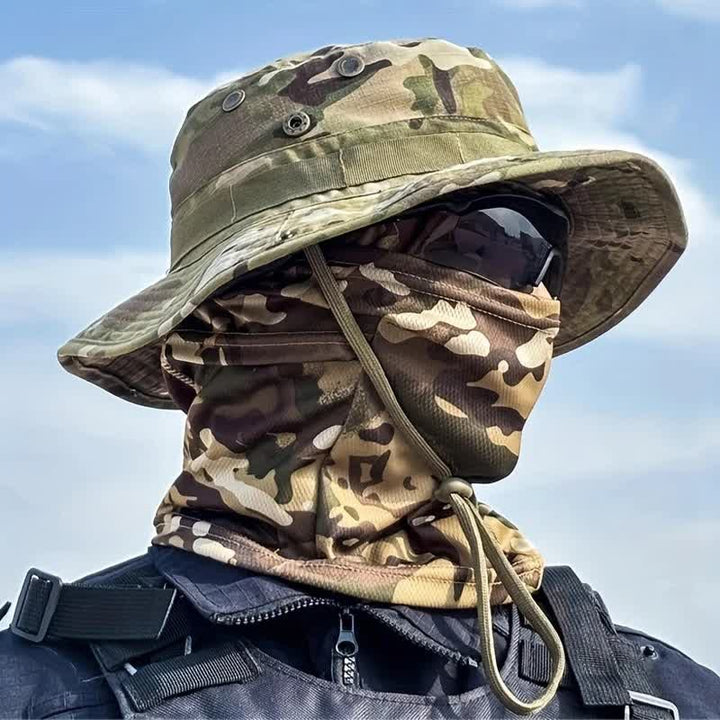 2 Stück Herren Kopfbedeckung Gesichtsmaske Camouflage Taktischer Eimerhut