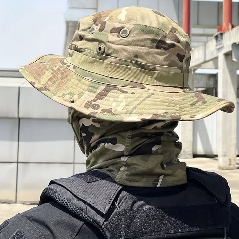 2 Stück Herren Kopfbedeckung Gesichtsmaske Camouflage Taktischer Eimerhut - image 3