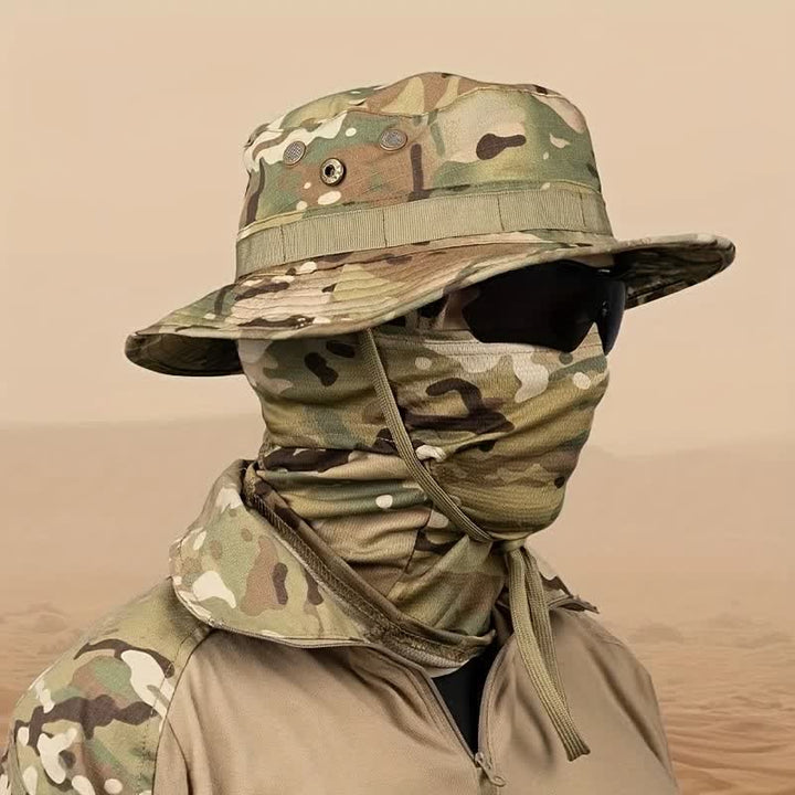 2 Stück Herren Kopfbedeckung Gesichtsmaske Camouflage Taktischer Eimerhut