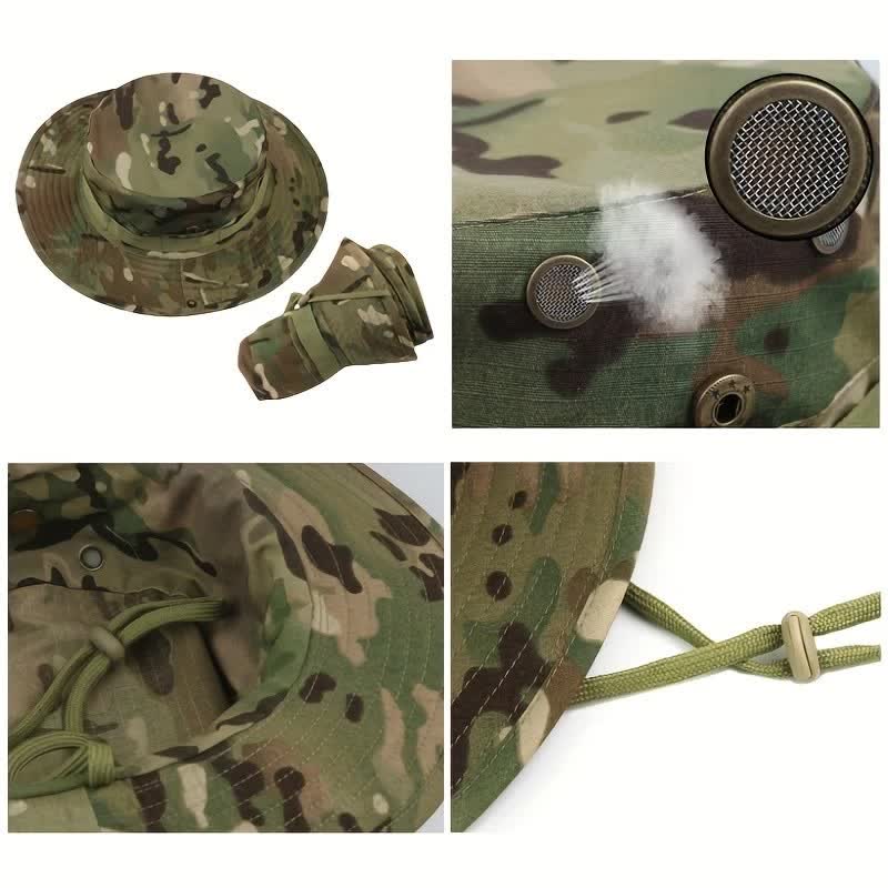 2 Stück Herren Kopfbedeckung Gesichtsmaske Camouflage Taktischer Eimerhut
