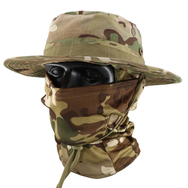 2 Stück Herren Kopfbedeckung Gesichtsmaske Camouflage Taktischer Eimerhut