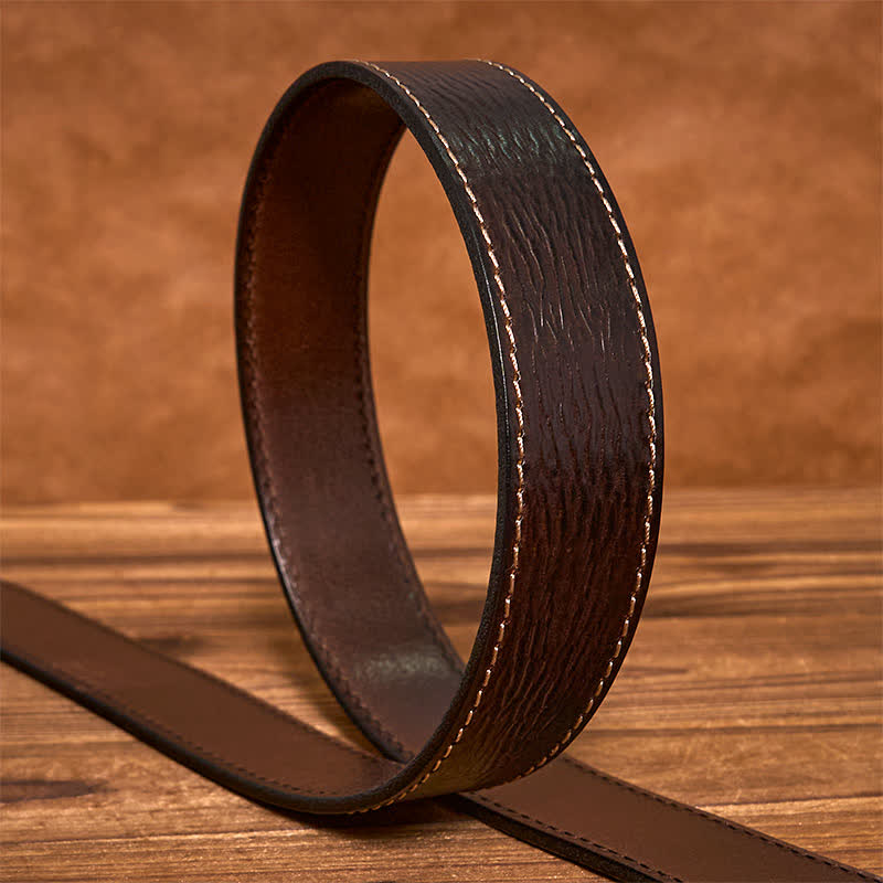 Herrengürtel aus Vollnarbenleder mit Vintage-Nietendekor