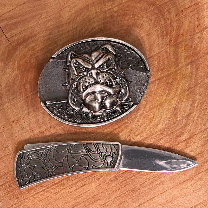 DIY Fierce Dog versteckter Klappmesser-Ledergürtel für Herren