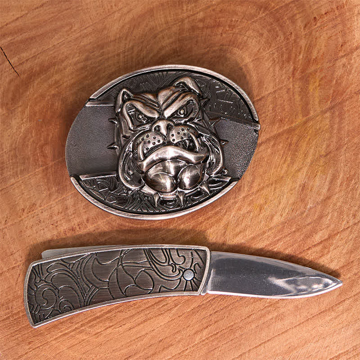 DIY Fierce Dog versteckter Klappmesser-Ledergürtel für Herren