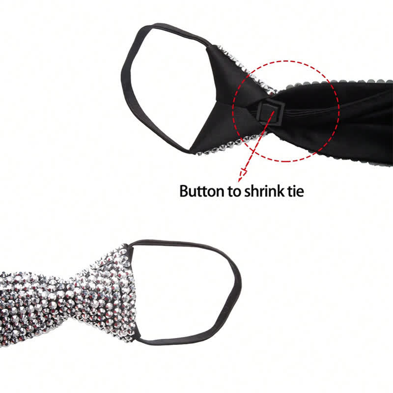 Funkelnde Strass-Krawatte im Diamant-Stil
