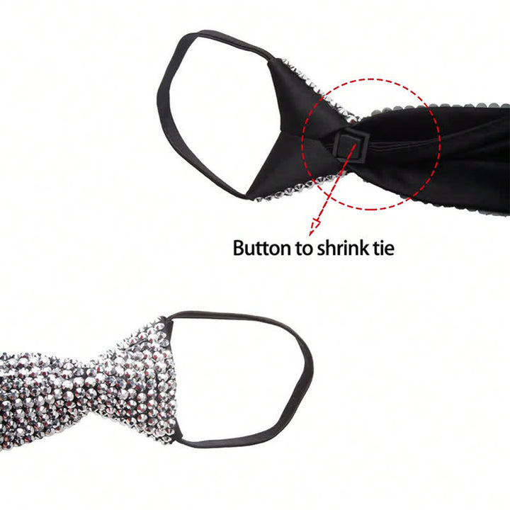 Funkelnde Strass-Krawatte im Diamant-Stil