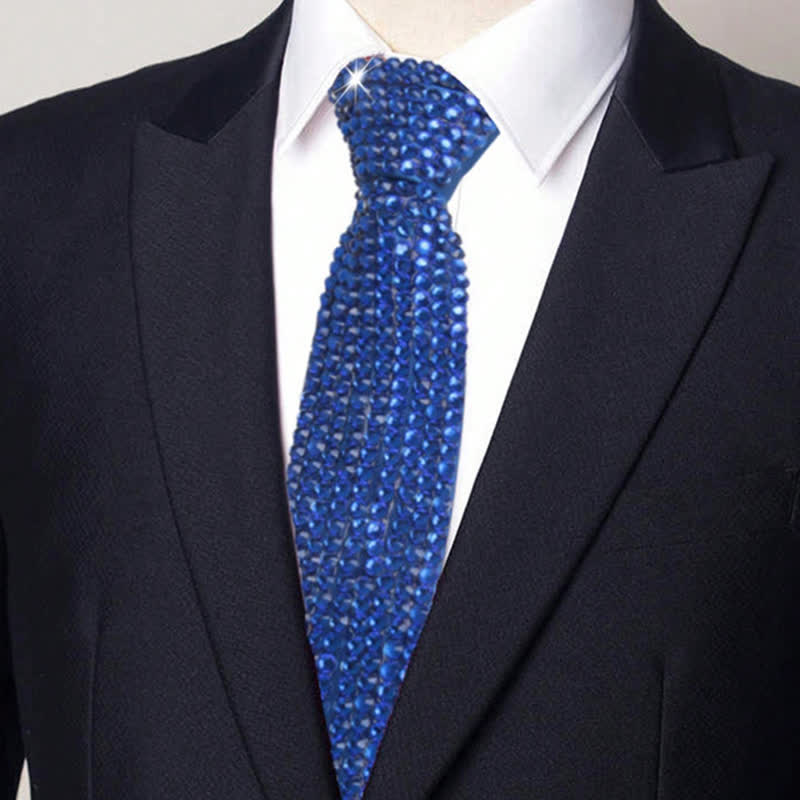 Funkelnde Strass-Krawatte im Diamant-Stil - Blau - image 0
