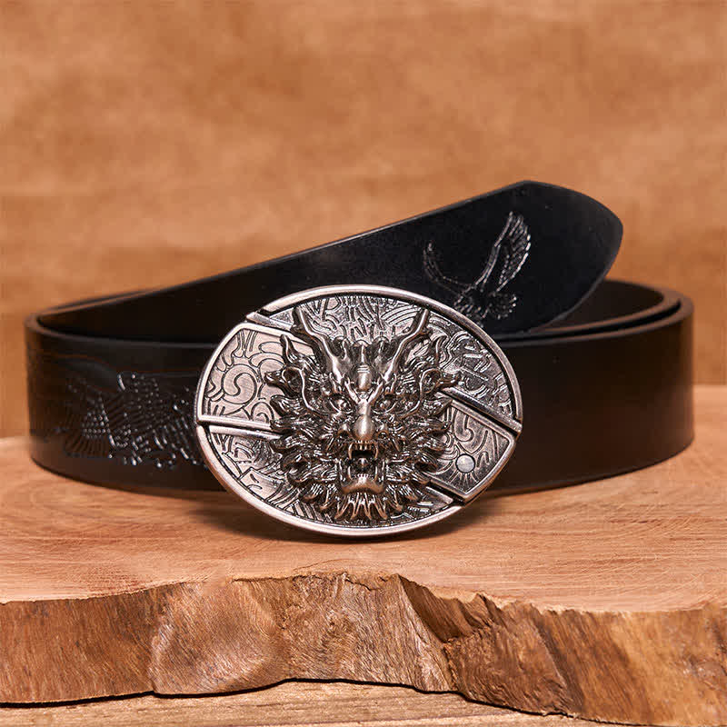 DIY Brave Dragon Verstecktes Klappmesser Ledergürtel für Herren