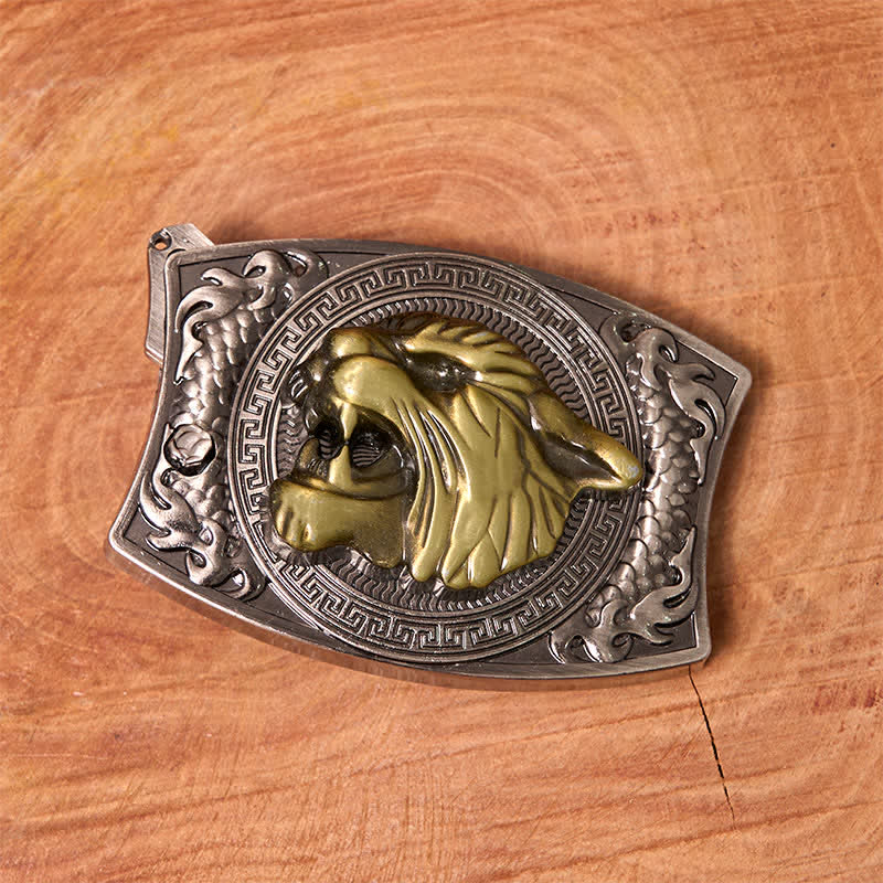 Herren DIY Tiger verstecktes Klappmesser Ledergürtel - image 2