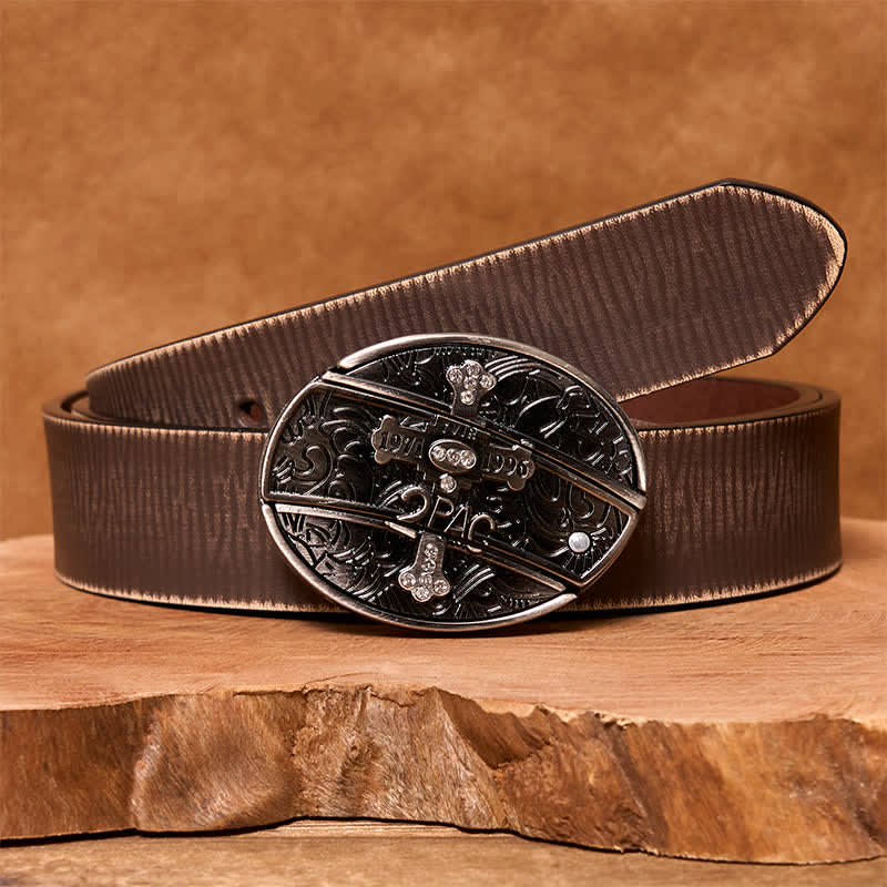 DIY Ledergürtel für Herren mit kleinem Kreuz und verstecktem Klappmesser
