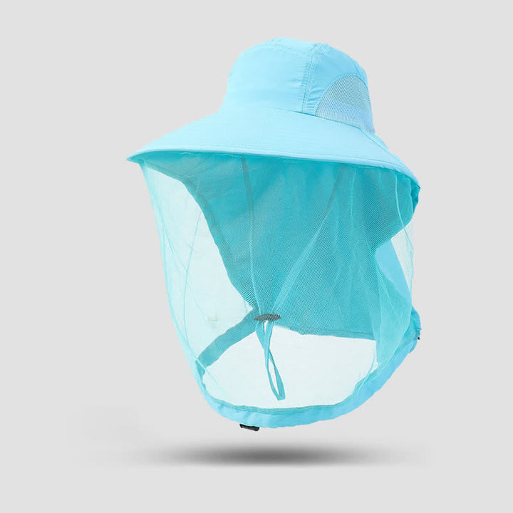 Unisex-Anti-Mücken-Insekten-Eimerhut mit Schleier-Netzschutz