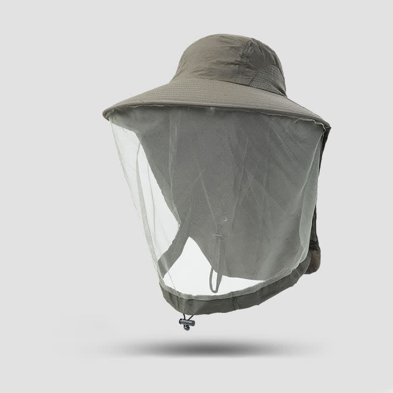 Unisex-Anti-Mücken-Insekten-Eimerhut mit Schleier-Netzschutz