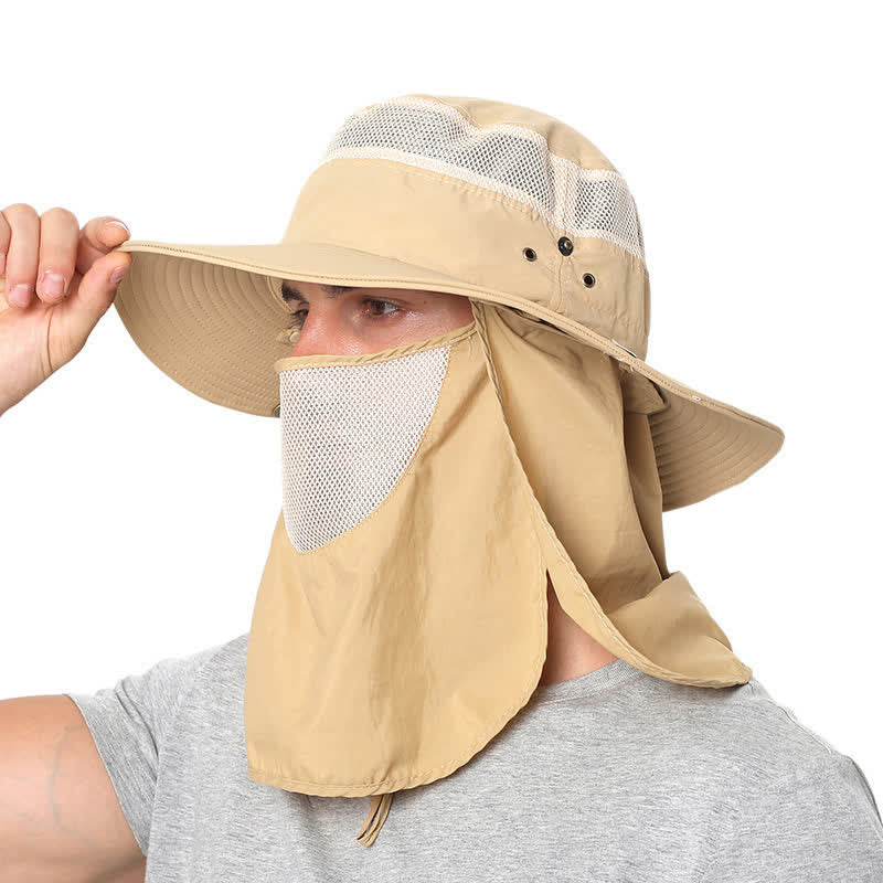 Sonnenschutz-Angelhut für den Außenbereich mit Netzschleier