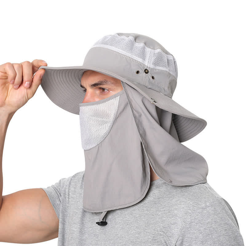 Sonnenschutz-Angelhut für den Außenbereich mit Netzschleier