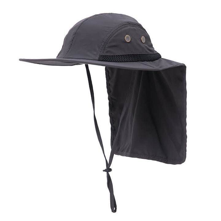 Sonnenschutz-Bucket-Hut mit breiterer Krempe und Nackenklappe