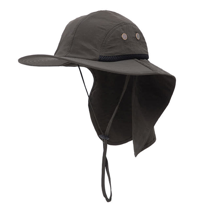 Sonnenschutz-Bucket-Hut mit breiterer Krempe und Nackenklappe