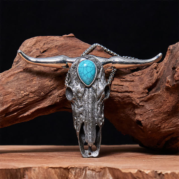 Longhorn Skull Türkis EDC Tool Multifunktions-Anhänger Gürtelschnalle