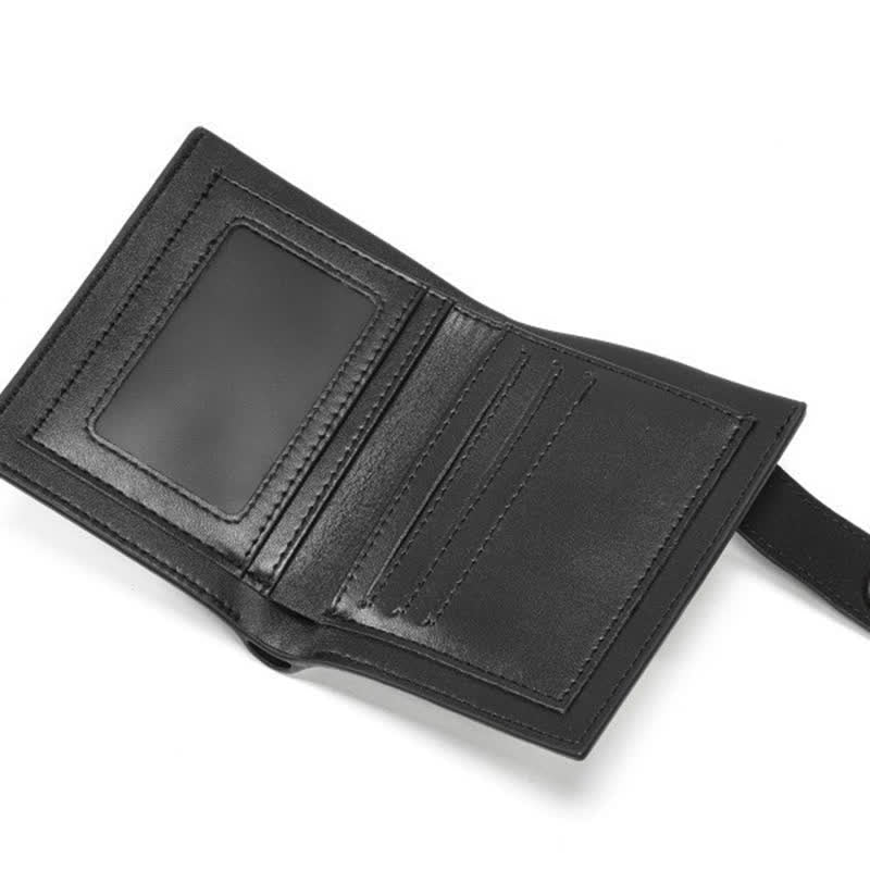 Gothic Kette Fünfzackige Sternschnalle Indisches Muster Leder Geldbörse