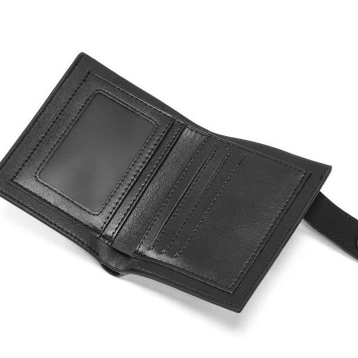 Gothic Kette Fünfzackige Sternschnalle Indisches Muster Leder Geldbörse